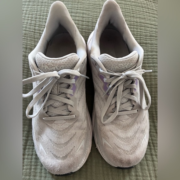 Hoka Women's Athletic Shoes - Light Gray with Lavender Accents - Picture 2 of 7